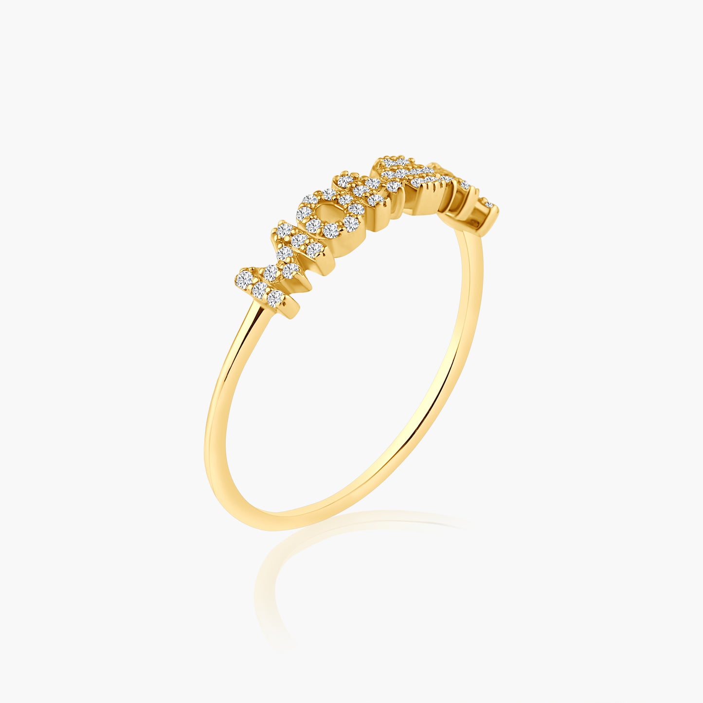 14K Yellow Gold Dainty Personalized Ring - R60606506