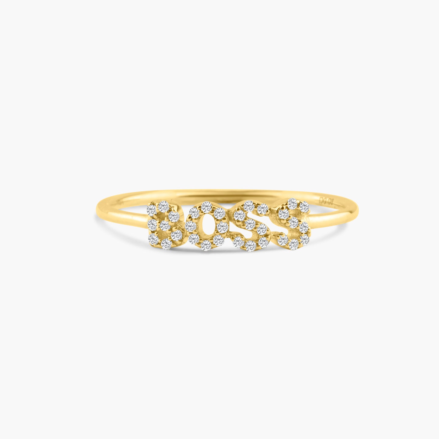 14K Yellow Gold Dainty Personalized Ring-R60606507