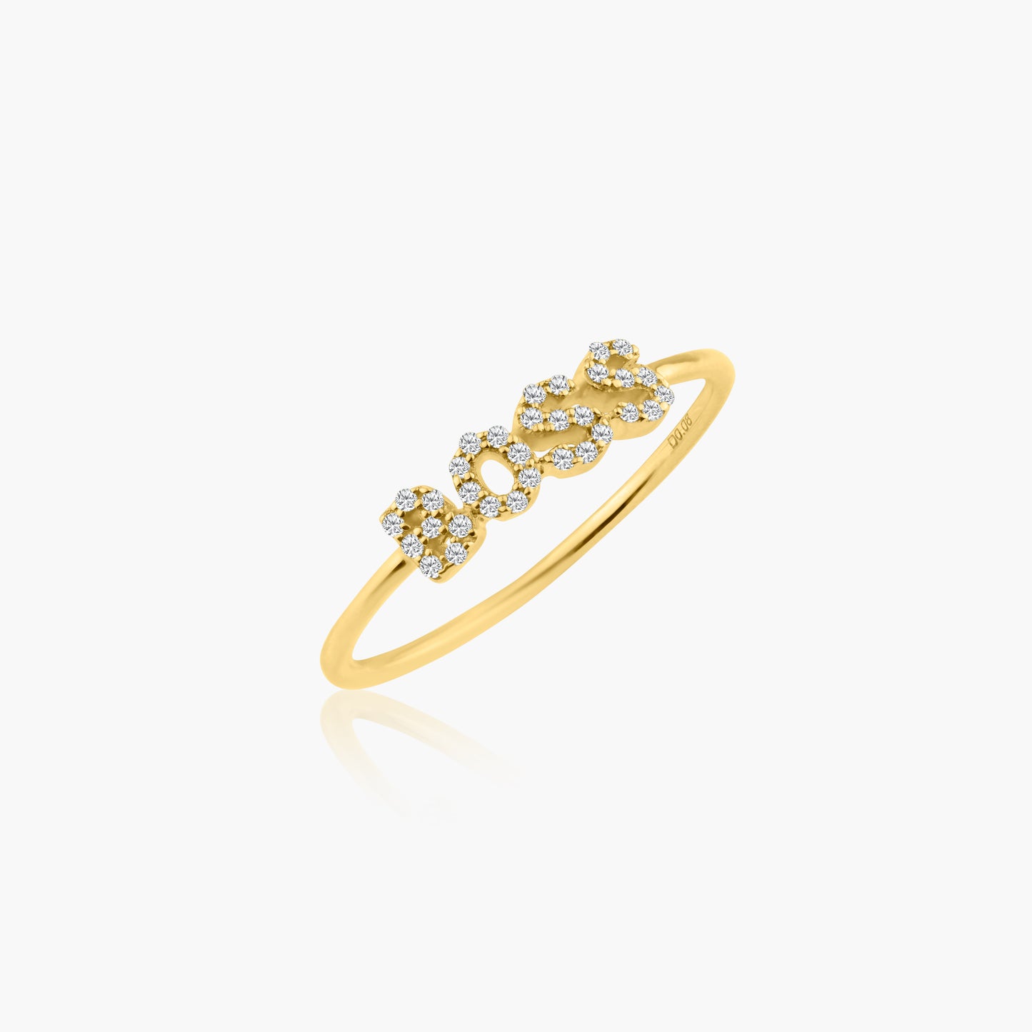 14K Yellow Gold Dainty Personalized Ring-R60606507