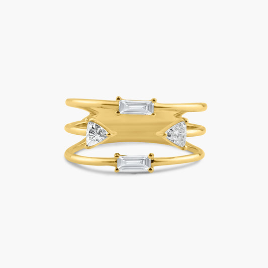 14K Yellow Gold Baguette Dainty Ring - R60606709