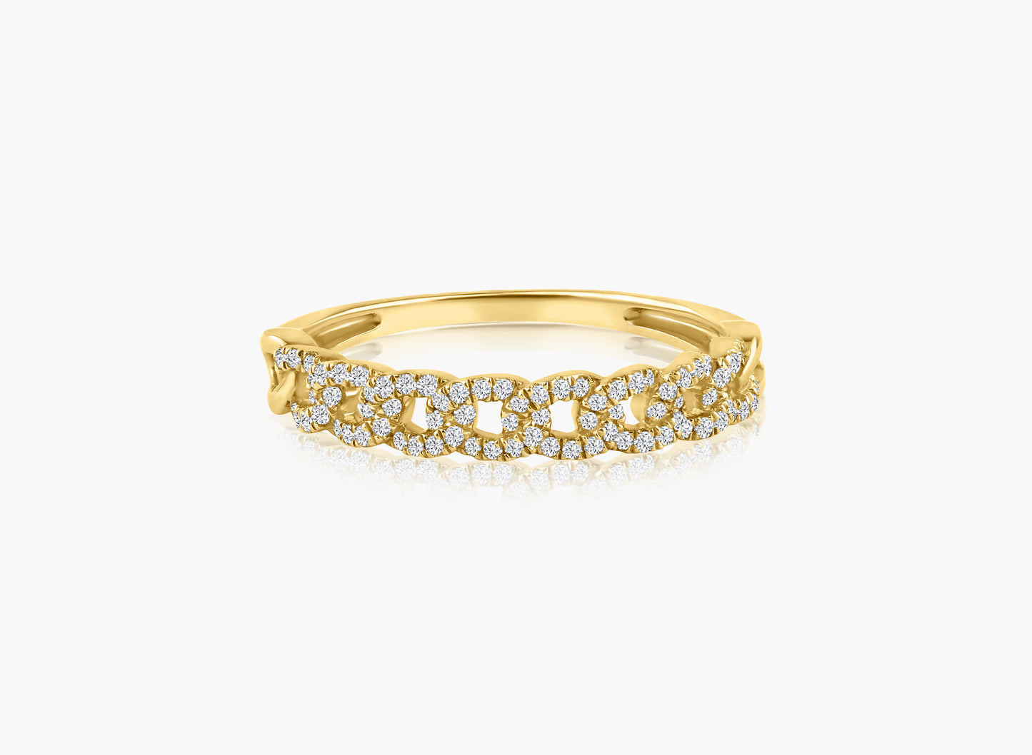 14K Yellow Gold Dainty Chain Link Ring - R606088