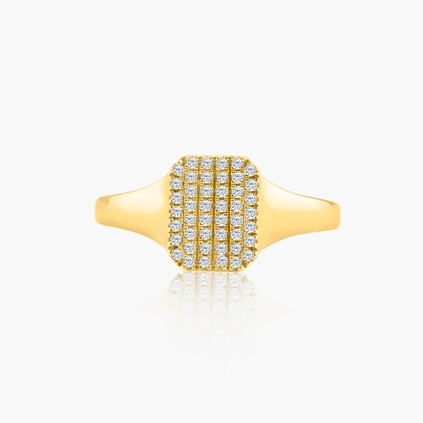 14K Yellow Gold Pave Diamond Pinky Ring - R606089