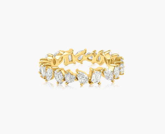 14K Yellow Gold Mixed Cut Diamond Eternity Band - R606098