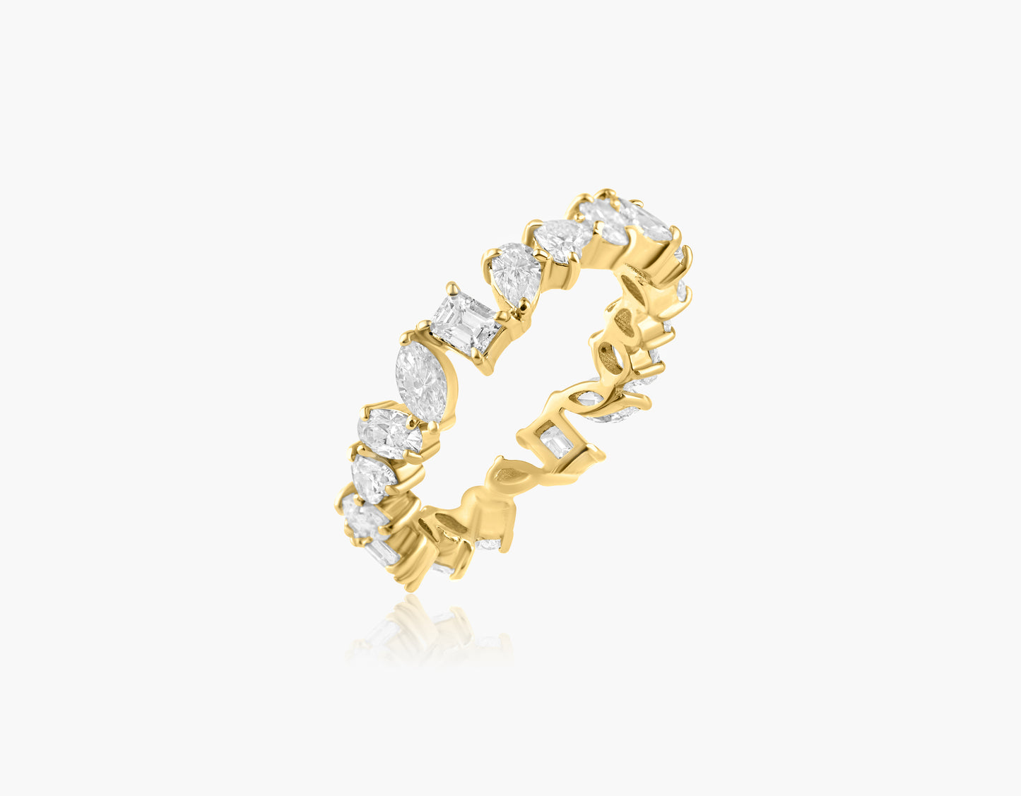 14K Yellow Gold Mixed Cut Diamond Eternity Band - R606098