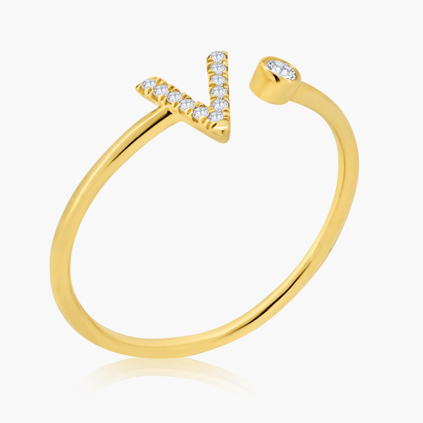 14K Yellow Gold Personalized Initial Open Ring-R60610507