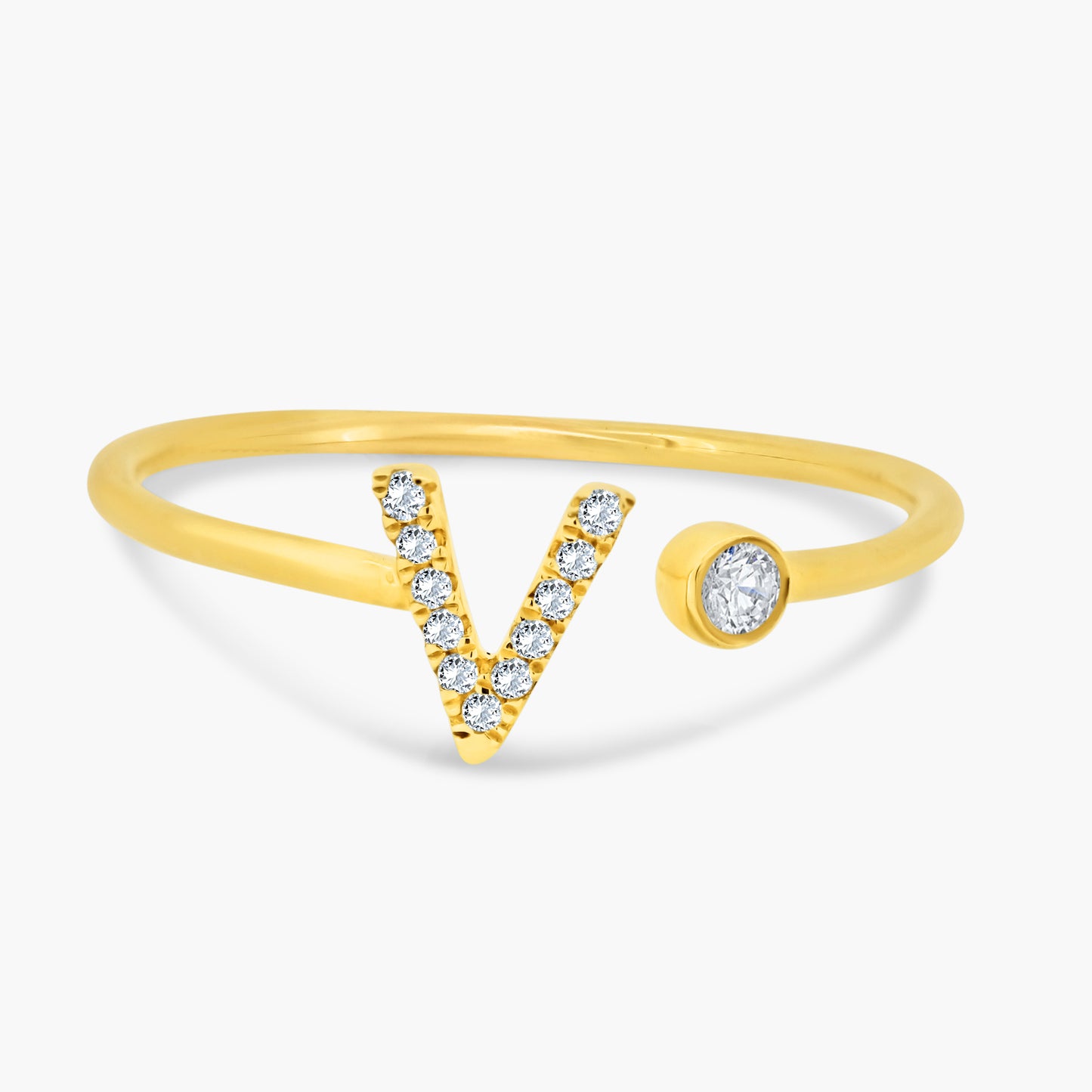 14K Yellow Gold Personalized Initial Open Ring-R60610507