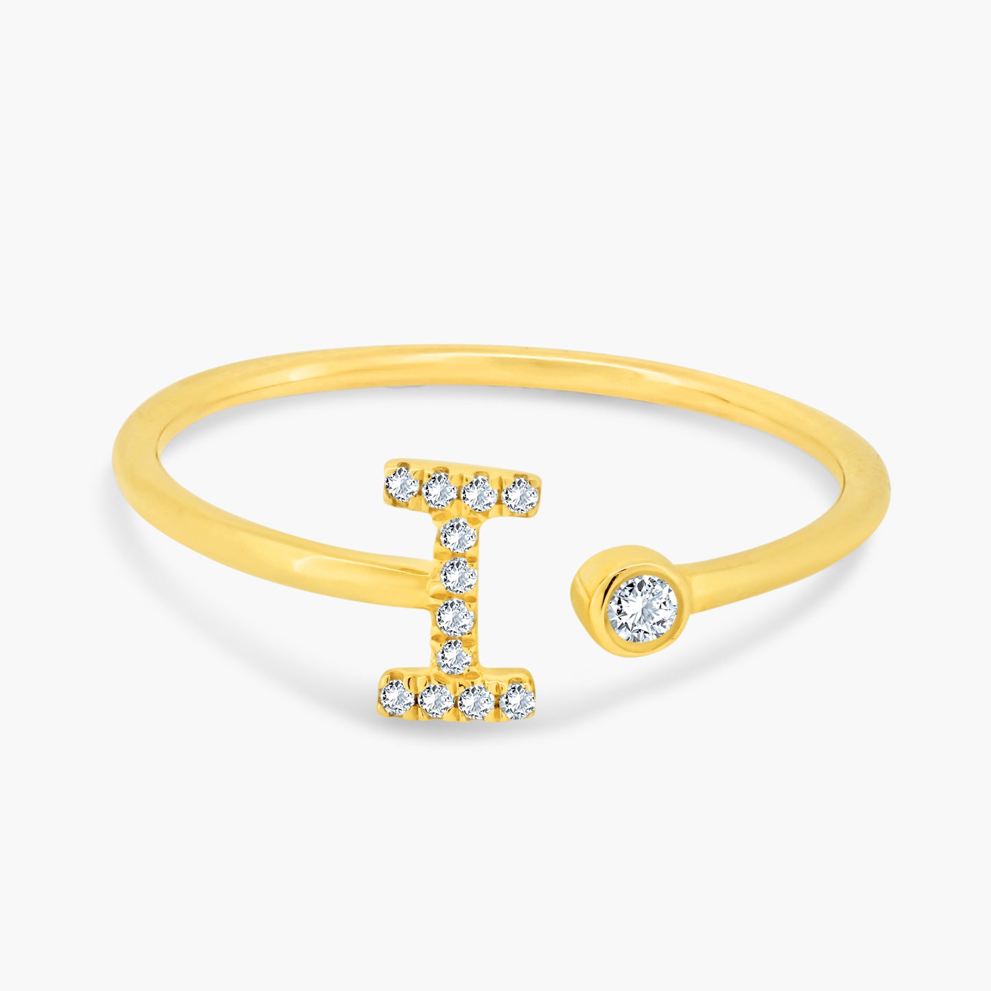 14K Yellow Gold Personalized Initial Open Ring-R60610513