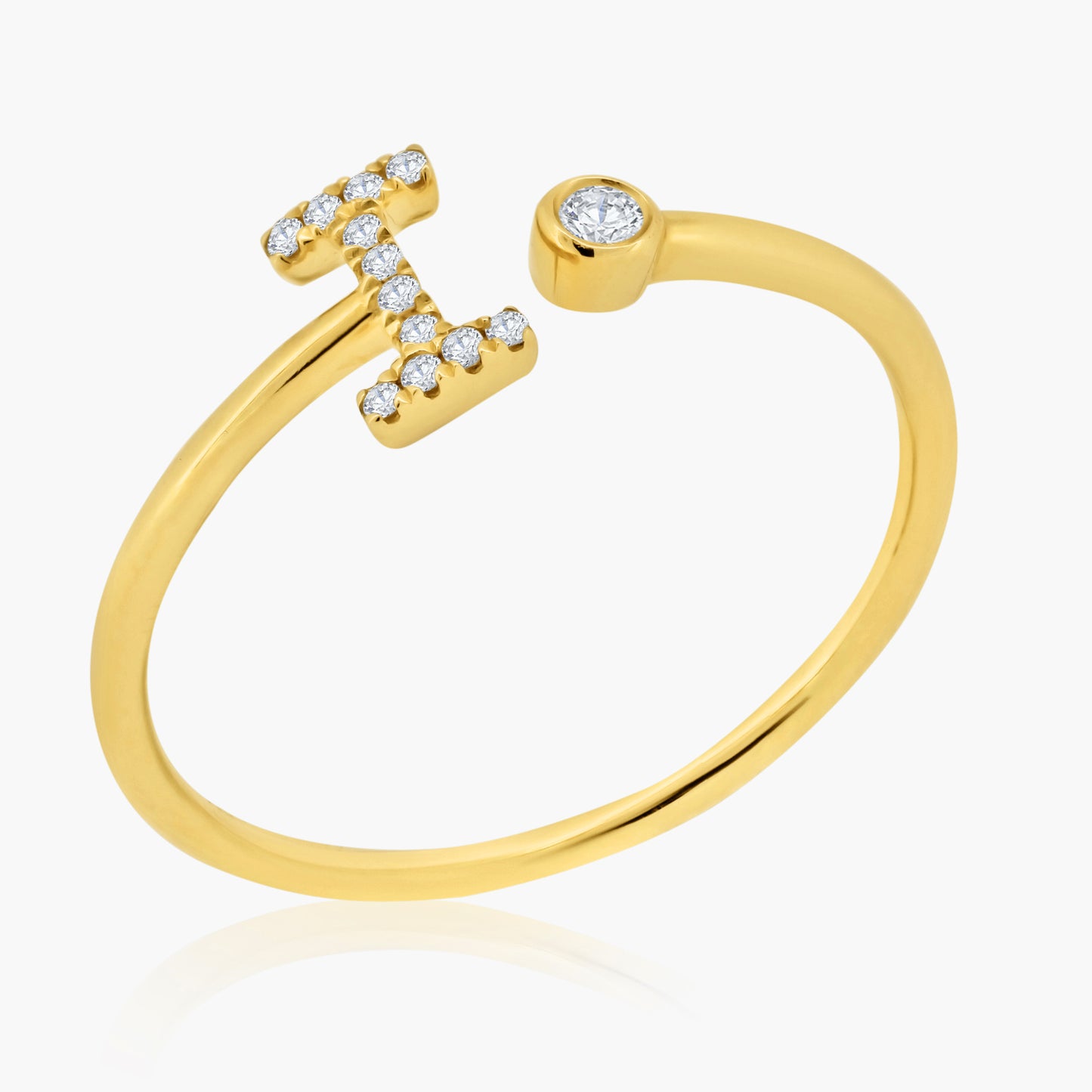 14K Yellow Gold Personalized Initial Open Ring-R60610513