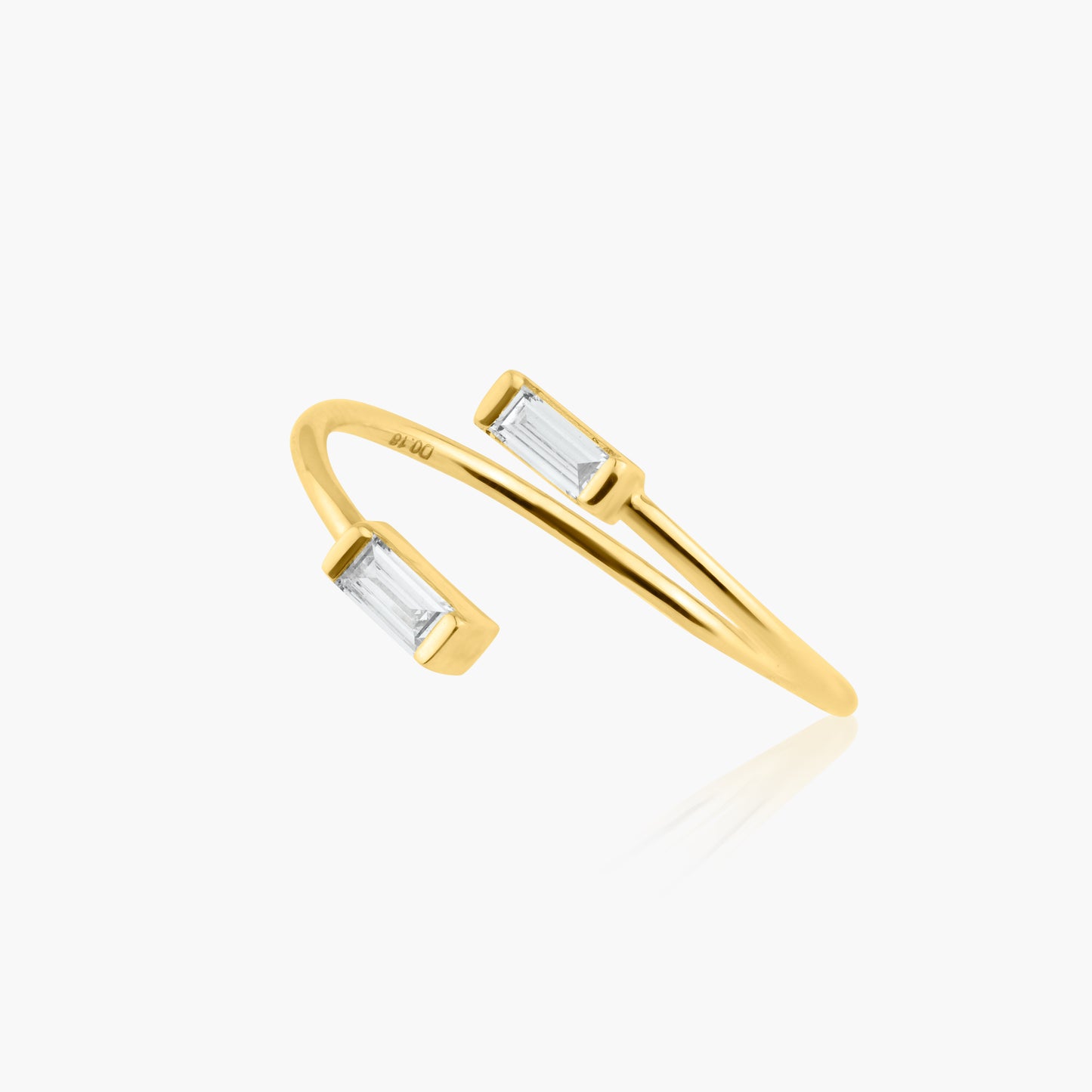 14K Yellow Gold Dainty Baguette Wrap Ring - R606115