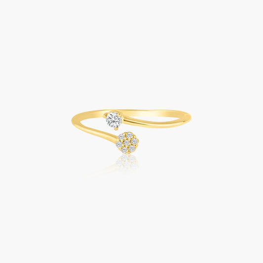 14K Yellow Gold Dainty Wrap Ring - R60611802