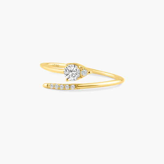 14K Yellow Gold Dainty Wrap Ring - R606149