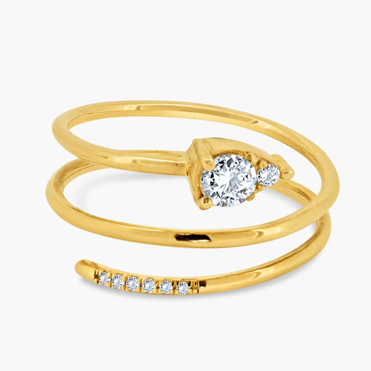 14K Yellow Gold Dainty Wrap Ring - R606150