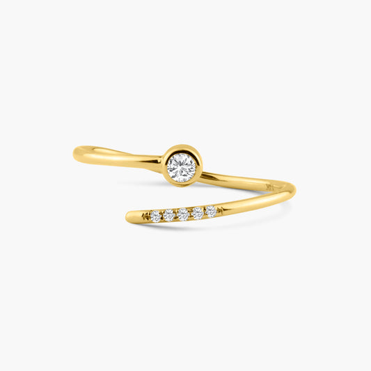 14K Yellow Gold Dainty Wrap Ring - R606151