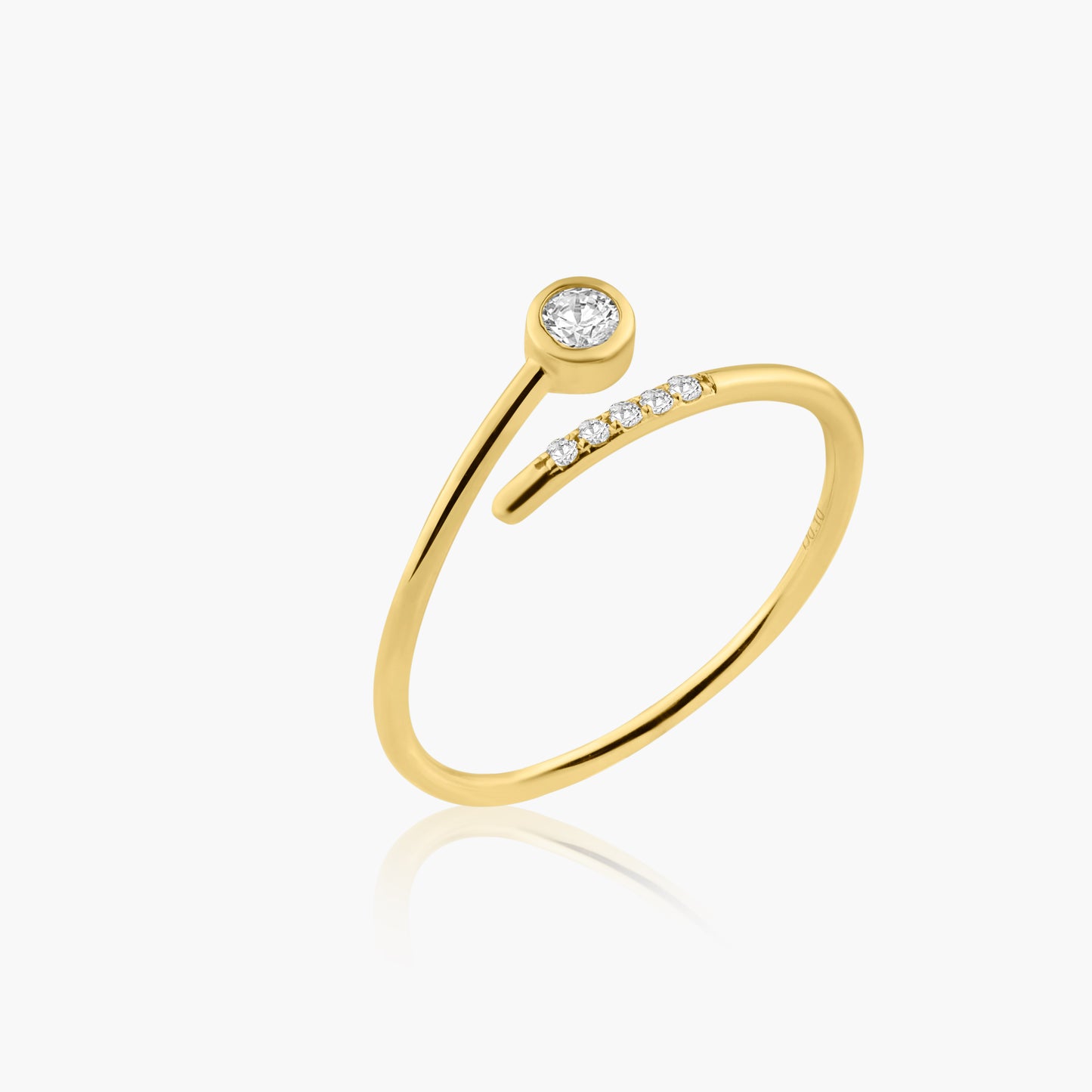 14K Yellow Gold Dainty Wrap Ring - R606151