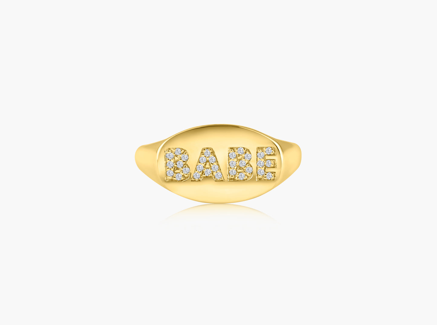 14K Yellow Gold Personalized Pinky Ring  - R60616101