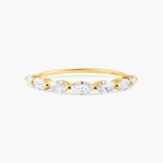 14K Yellow Gold Dainty Marquise Diamond Ring-R60617901