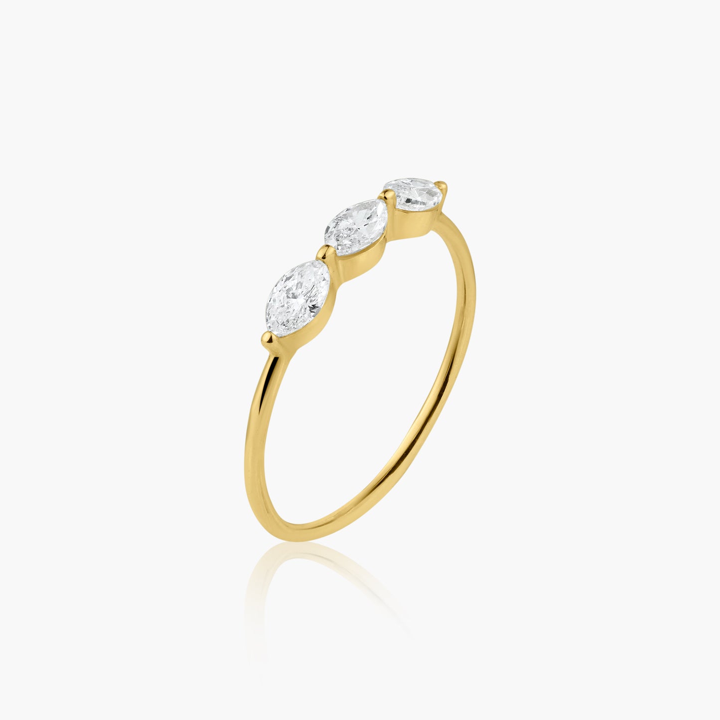 14K Yellow Gold Tri Pear Diamond Ring - R60617902