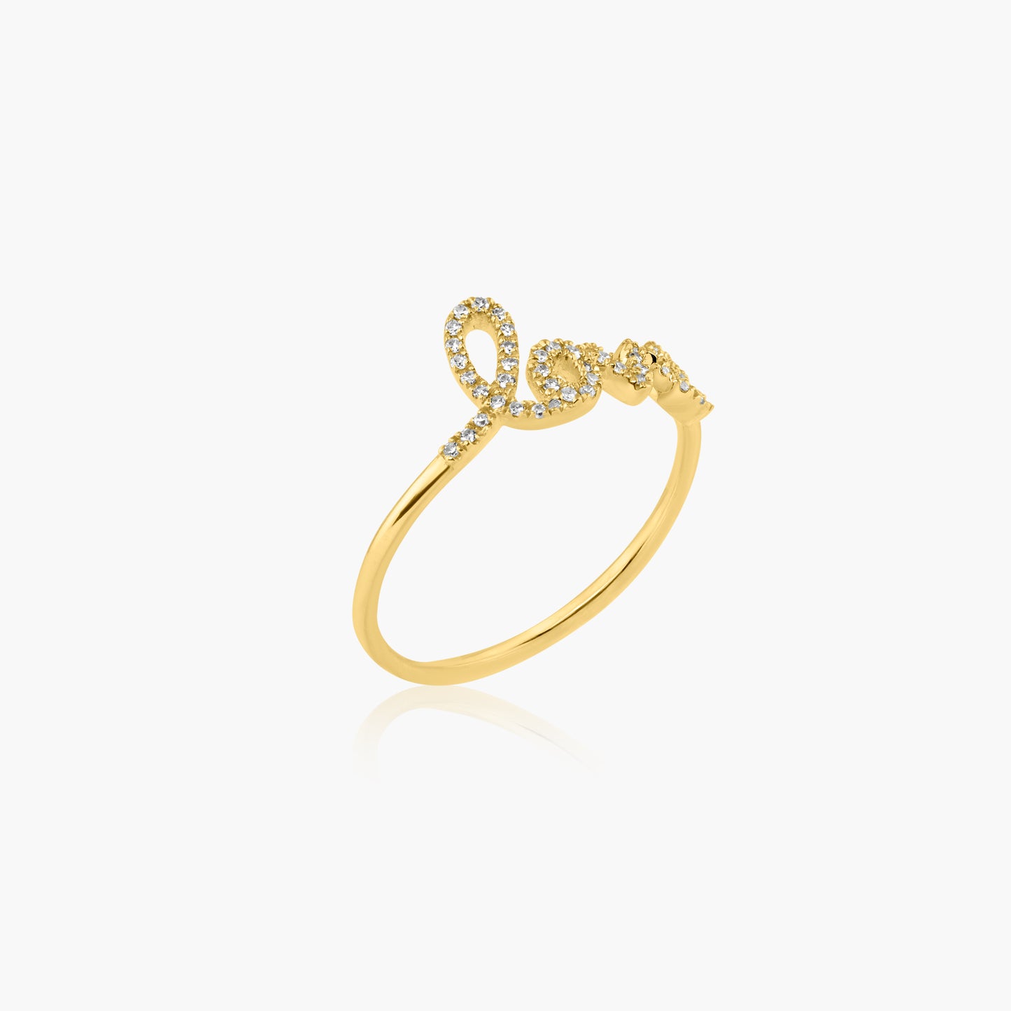 14K Yellow Gold Personalized Dainty Ring  - R606189