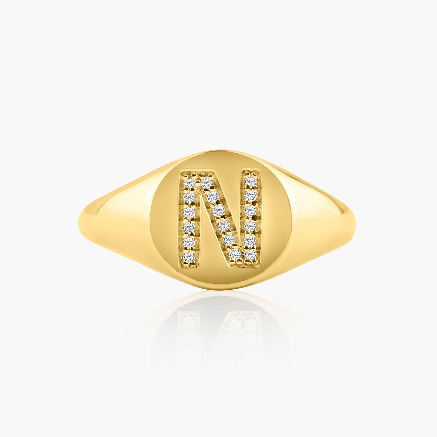 14K Yellow Gold Personalized Initial Pinky Ring - R60621609