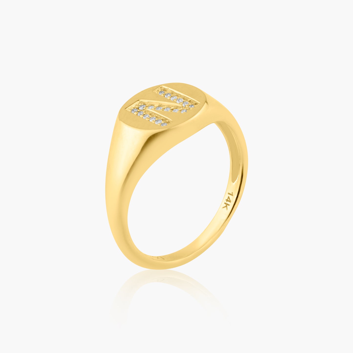 14K Yellow Gold Personalized Initial Pinky Ring - R60621609