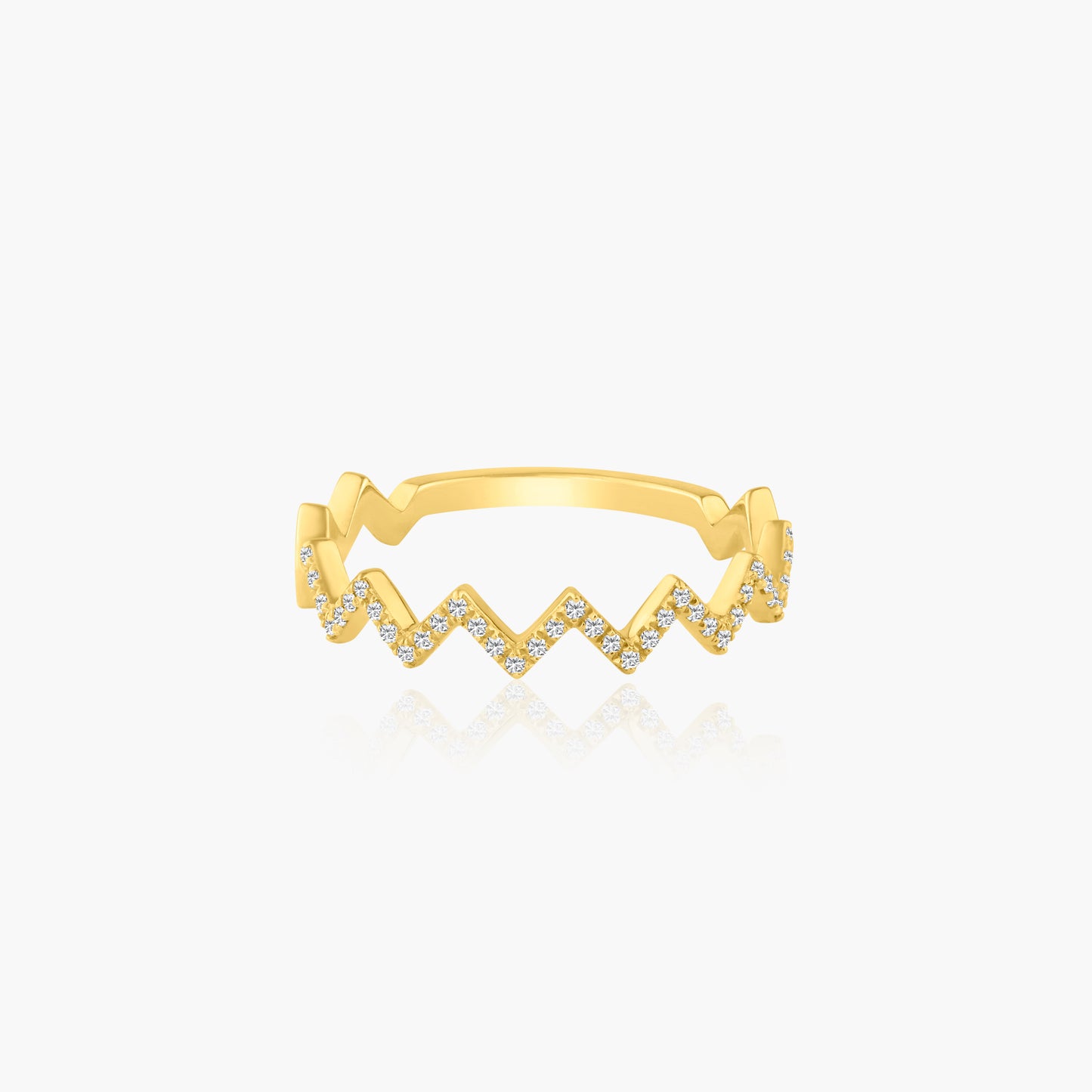 14K Yellow Gold Stackable Curved Ring - R606244