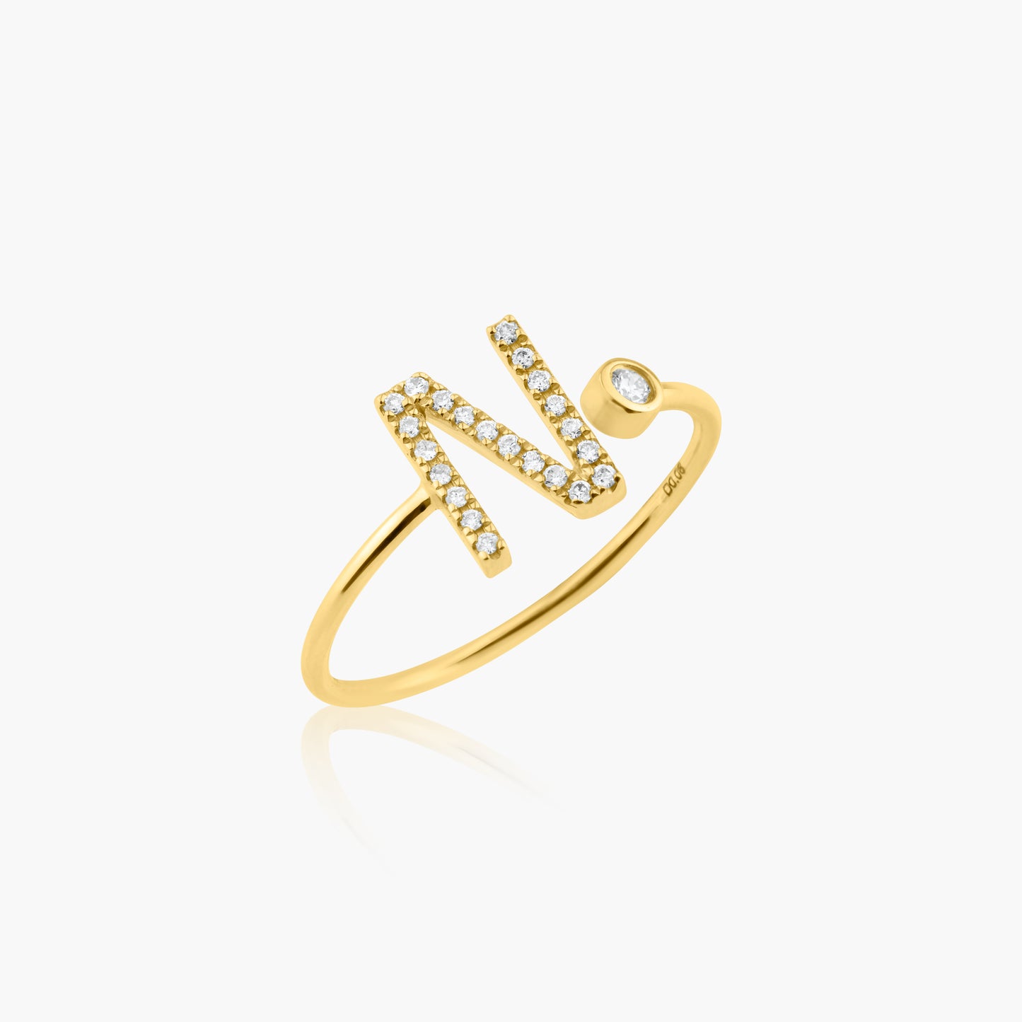 14K Yellow Gold Dainty Personalized Ring-R60627102