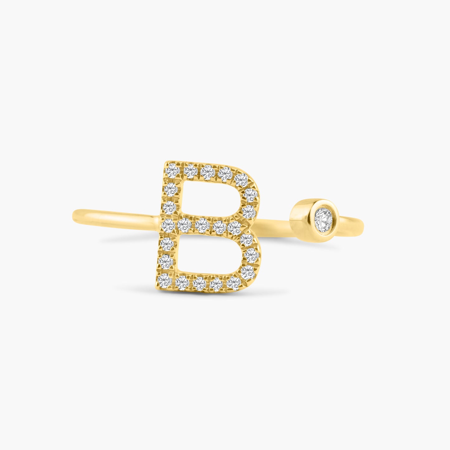 14K Yellow Gold Dainty Personalized Initial Ring-R60627103