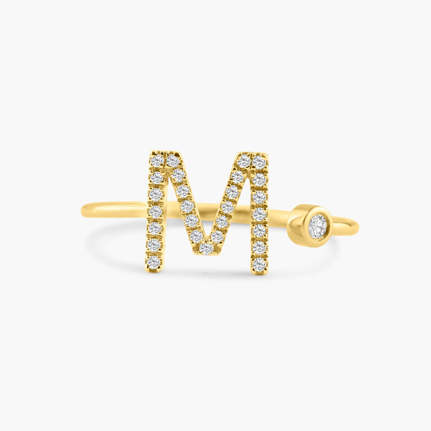 14K Yellow Gold Dainty Personalized Initial Ring-R60627105