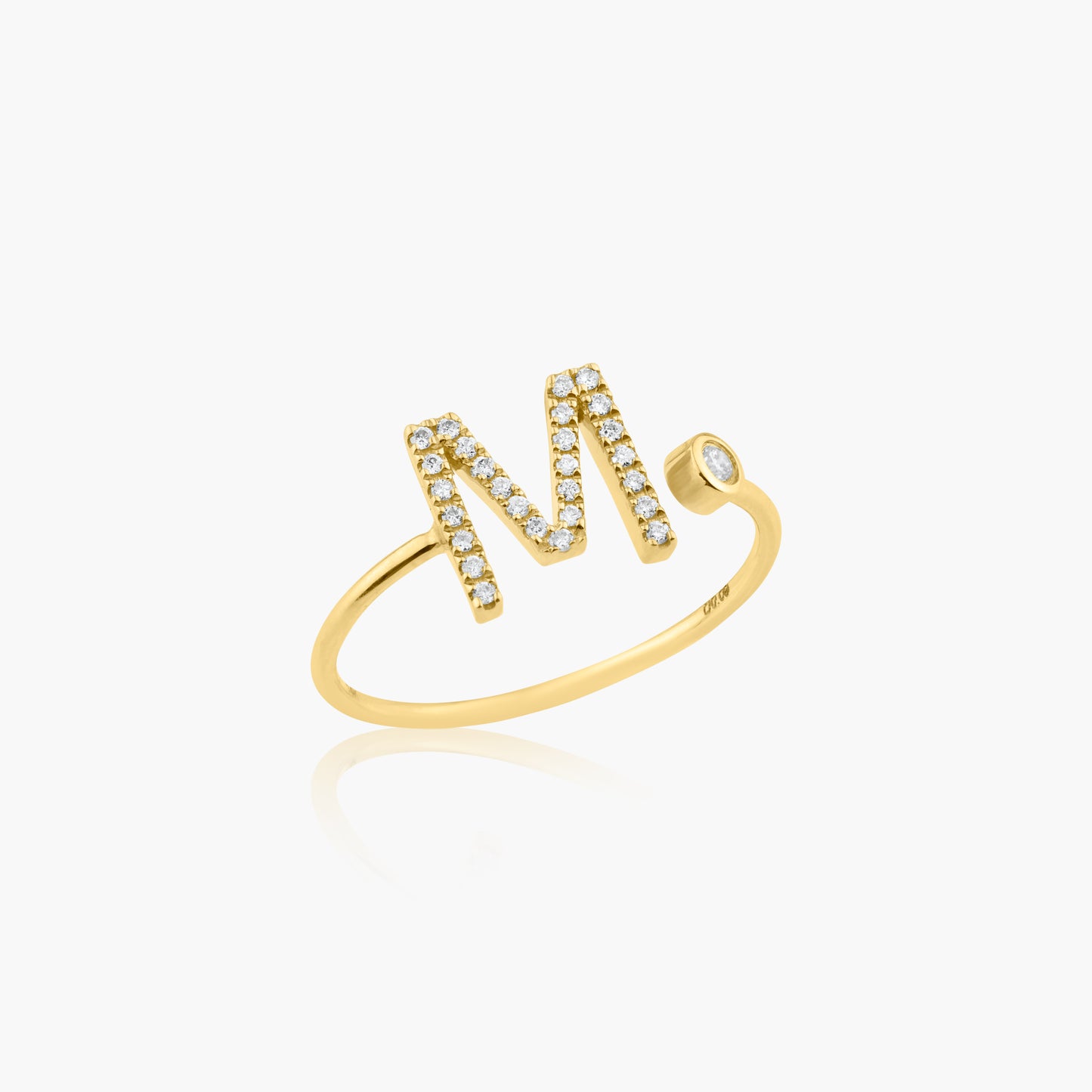 14K Yellow Gold Dainty Personalized Initial Ring-R60627105