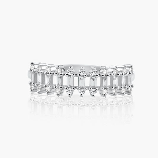 14K White Gold Dainty Baguette Ring - R60628301