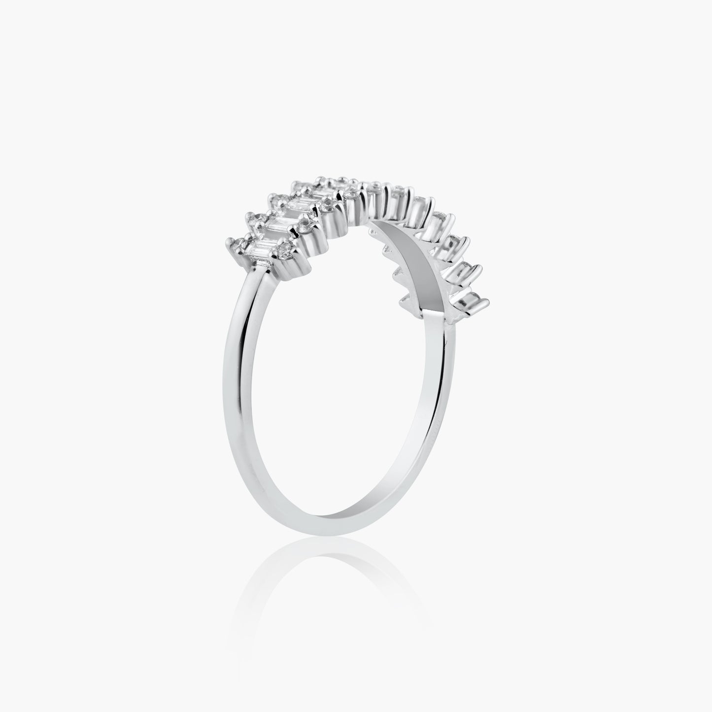 14K White Gold Dainty Baguette Ring - R60628301