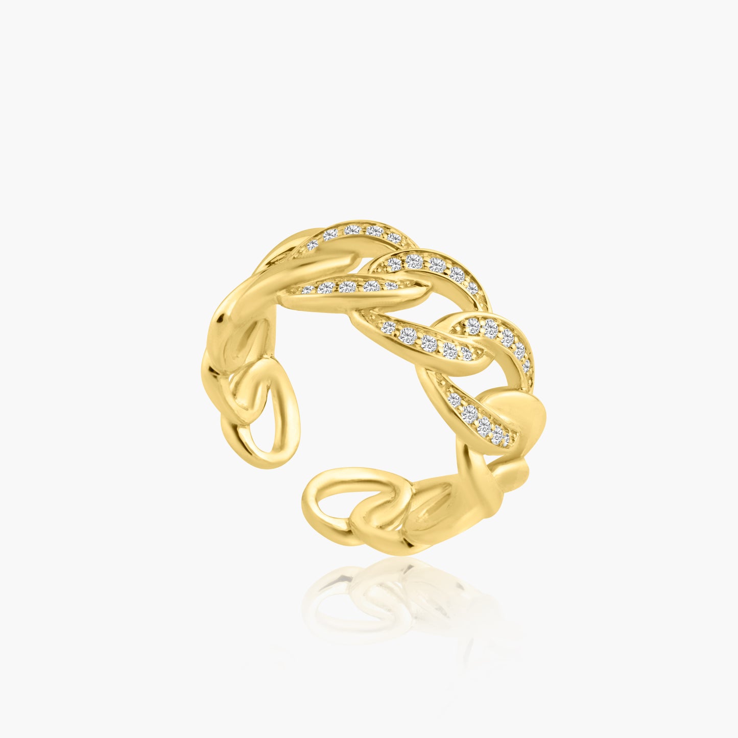 14K Yellow Gold Statement Chain Link Ring - R60628403