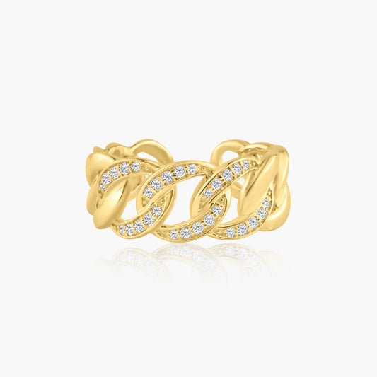 14K Yellow Gold Statement Chain Link Ring - R60628403