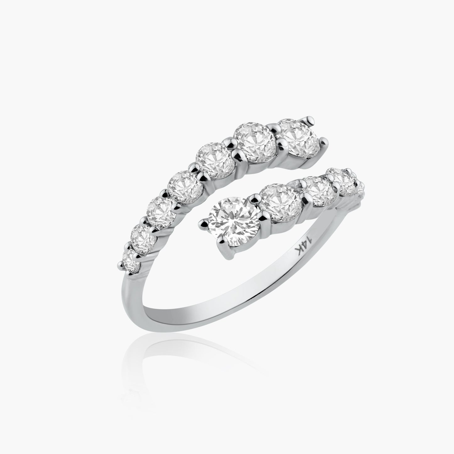 14K White Gold Statement Wrap Ring-R60631801