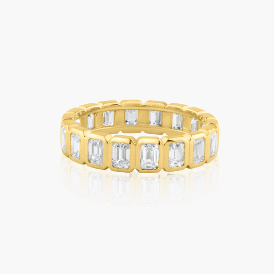 14K Yellow Gold Emeraldd Cut Diamond Eternity Band - R60633401