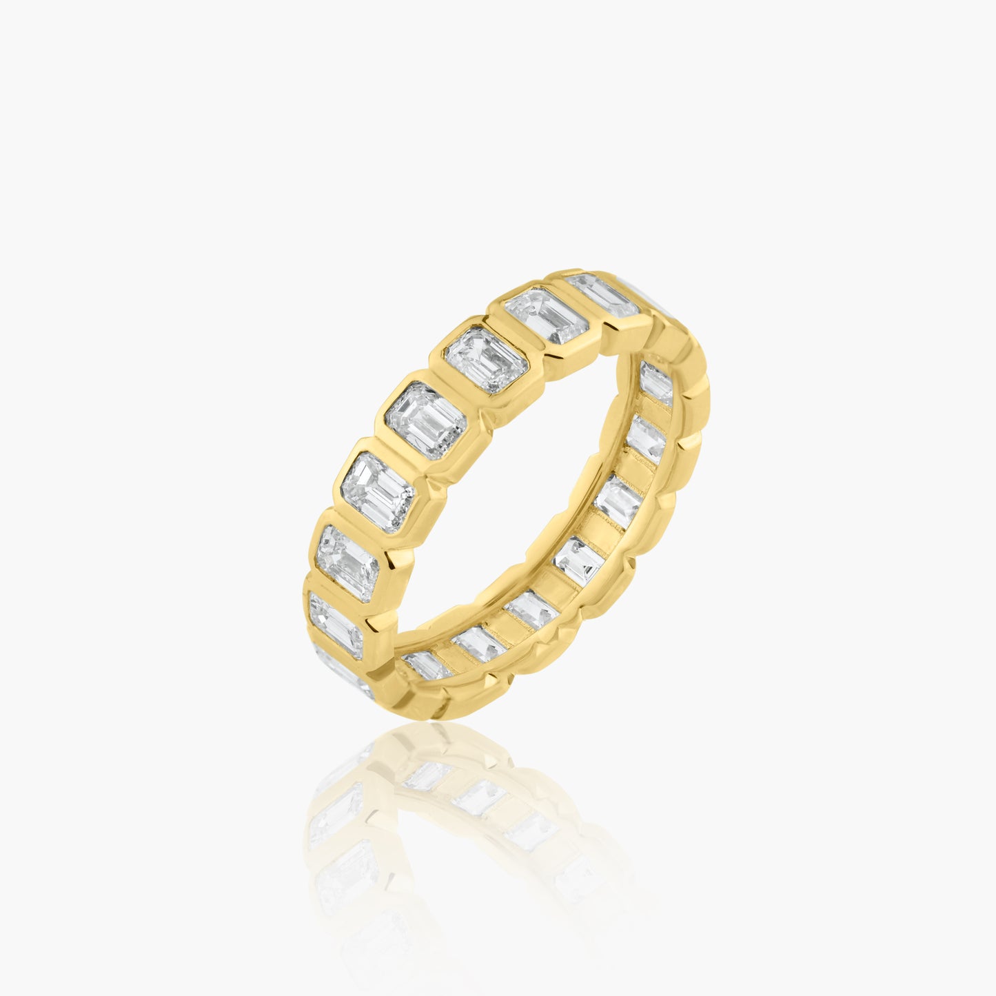 14K Yellow Gold Emeraldd Cut Diamond Eternity Band - R60633401