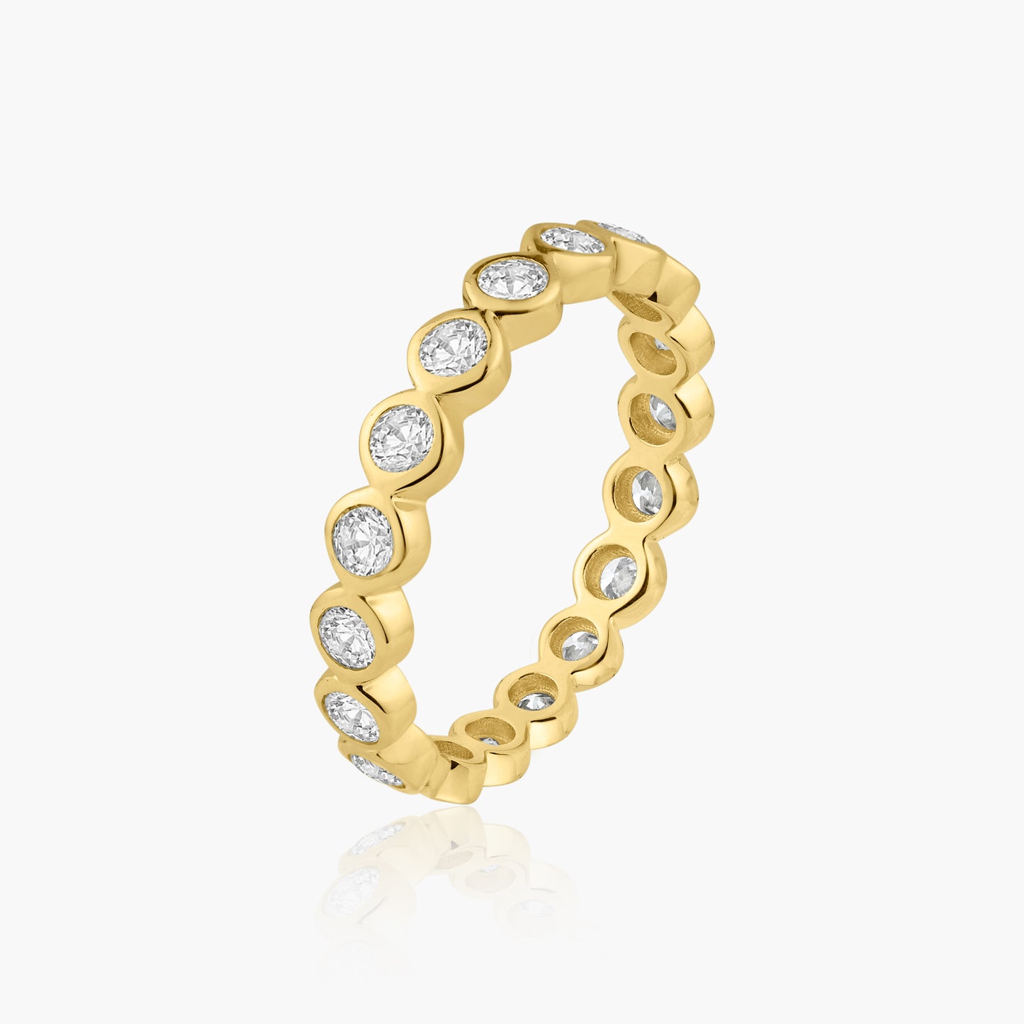 14K Yellow Gold Round Bezel Eternity Band - R60633404