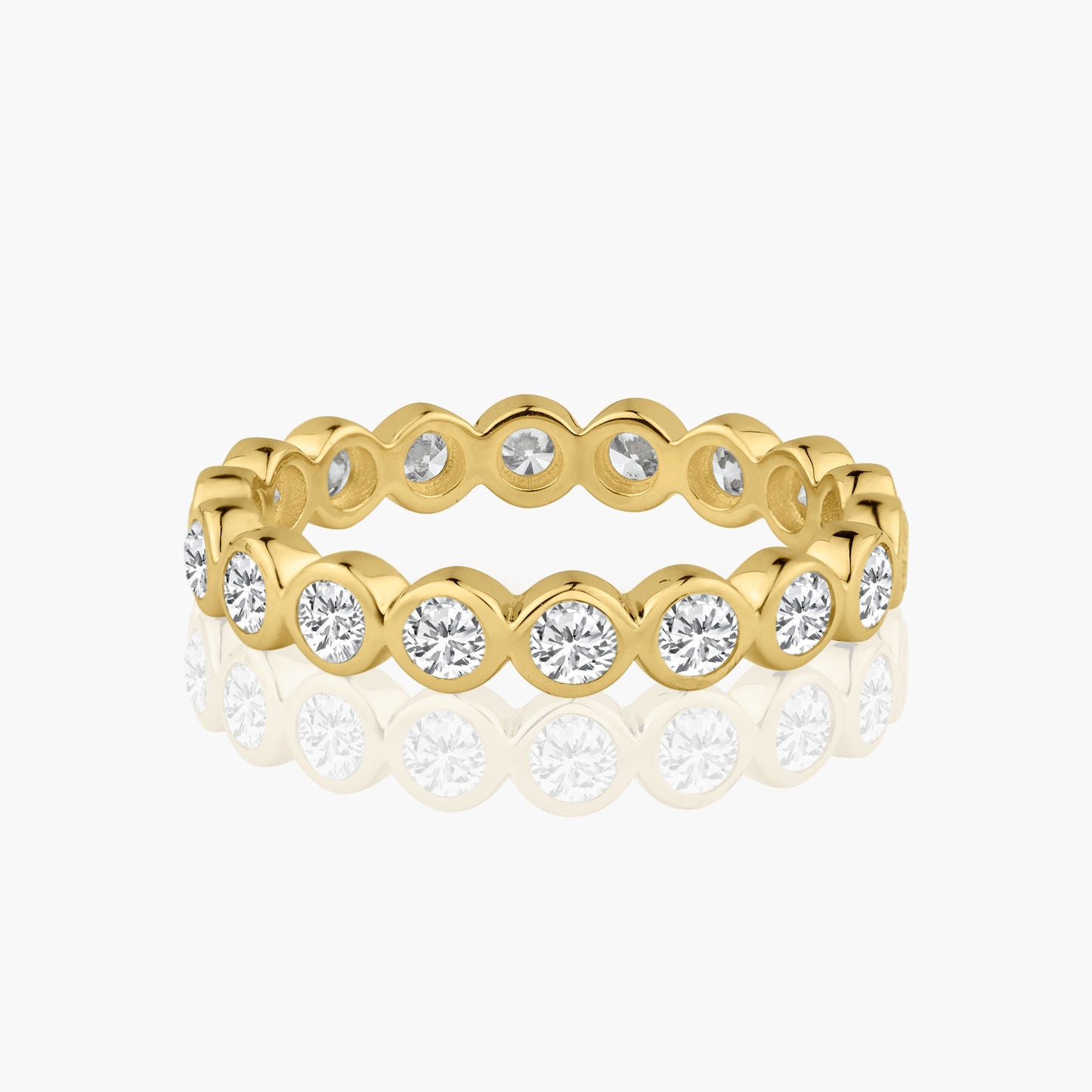 14K Yellow Gold Round Bezel Eternity Band - R60633404