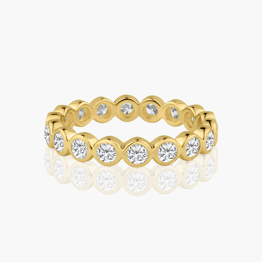 14K Yellow Gold Round Bezel Eternity Band - R60633404