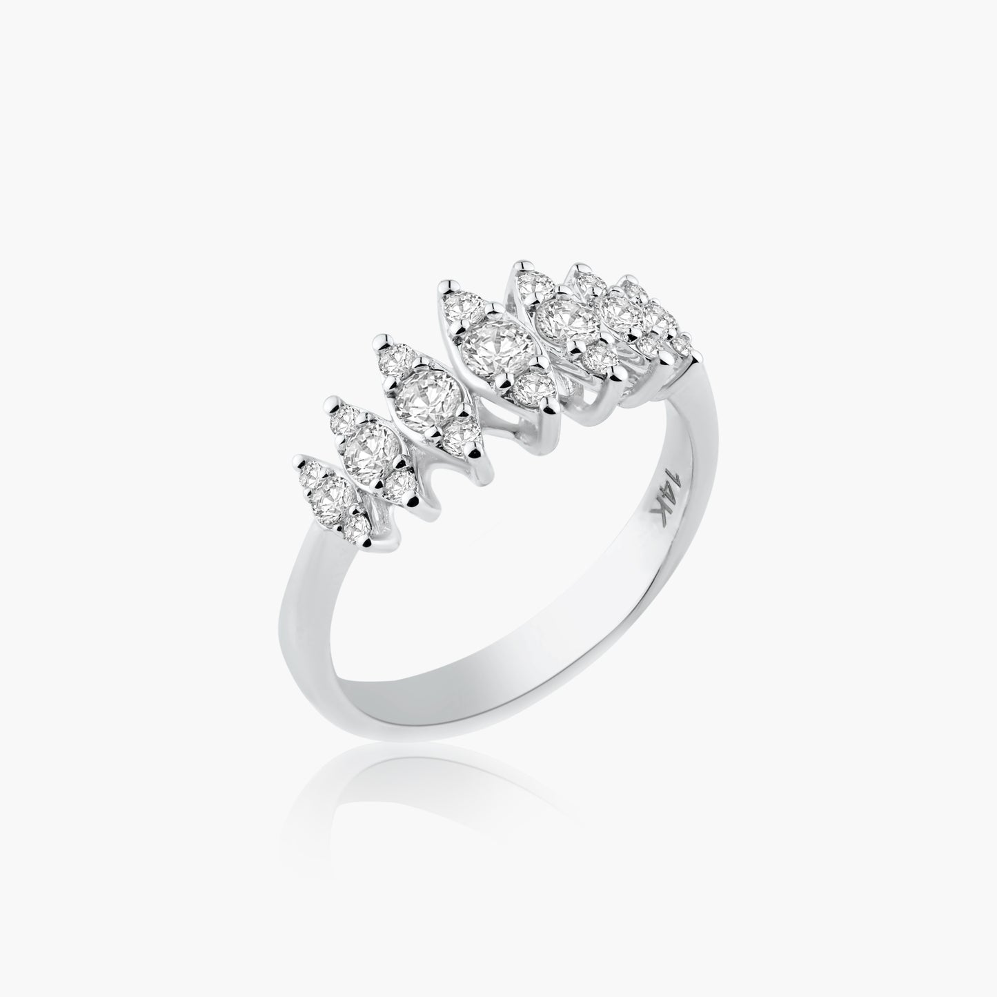 14K White Gold Dainty Round Diamond Ring - R60644102MC