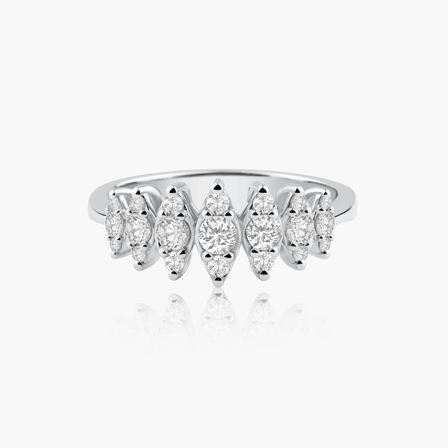 14K White Gold Dainty Round Diamond Ring - R60644102MC