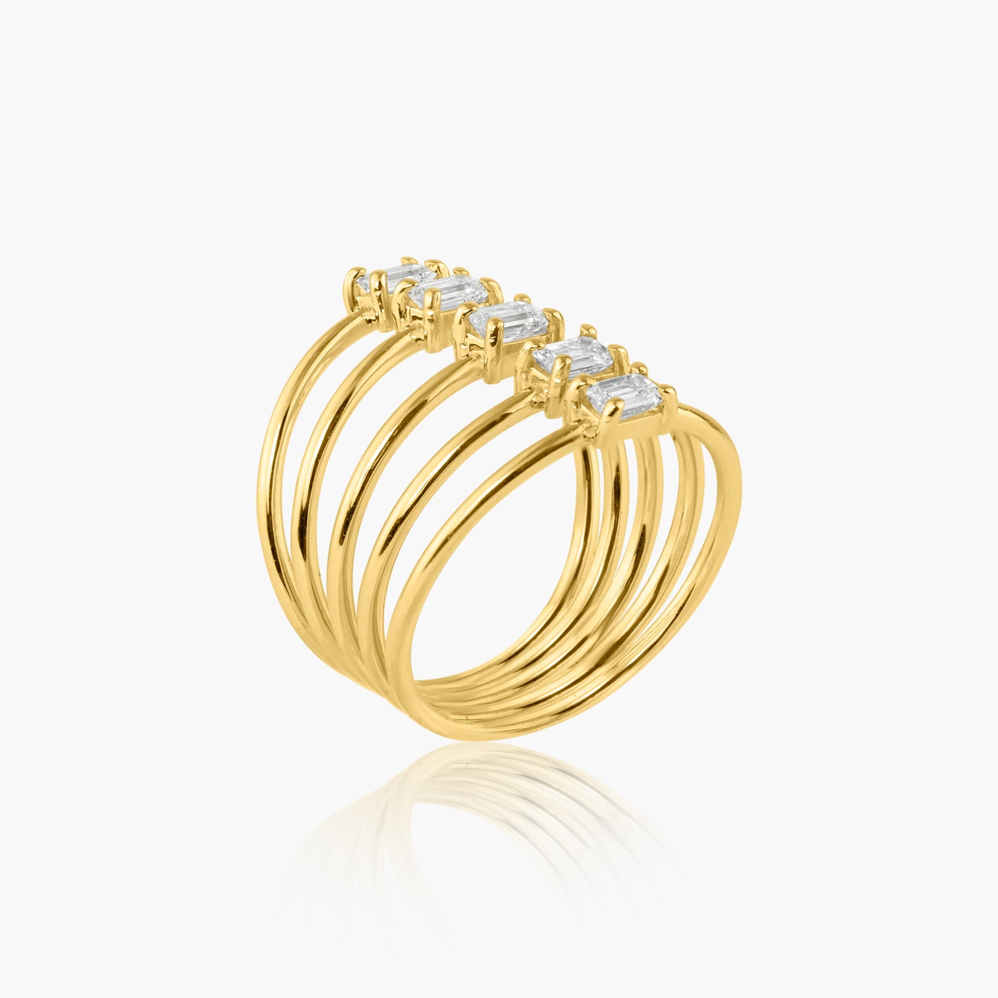 14K Yellow Five Row Statement Ring - R60648608