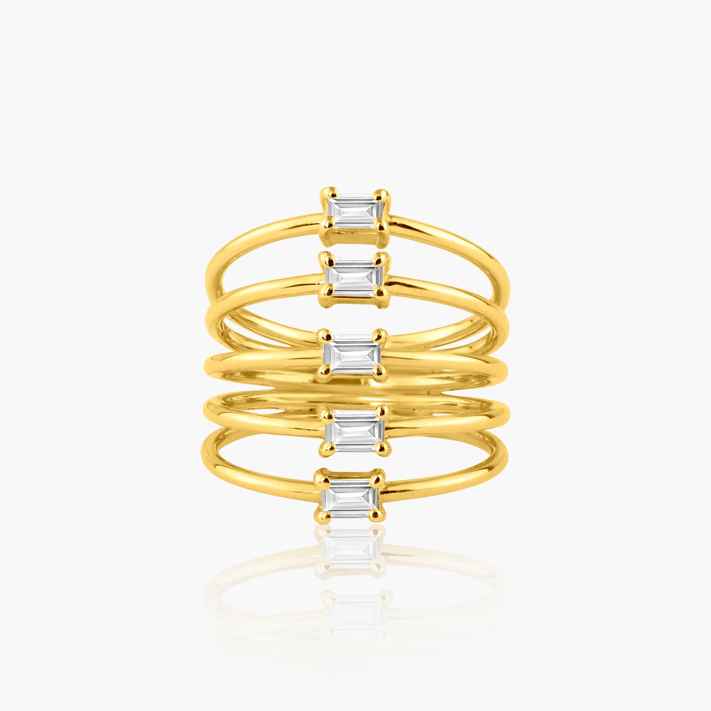 14K Yellow Five Row Statement Ring - R60648608