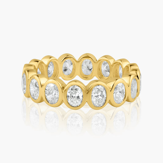 14K Yellow Gold Oval Bezel Eternity Band - R60649801