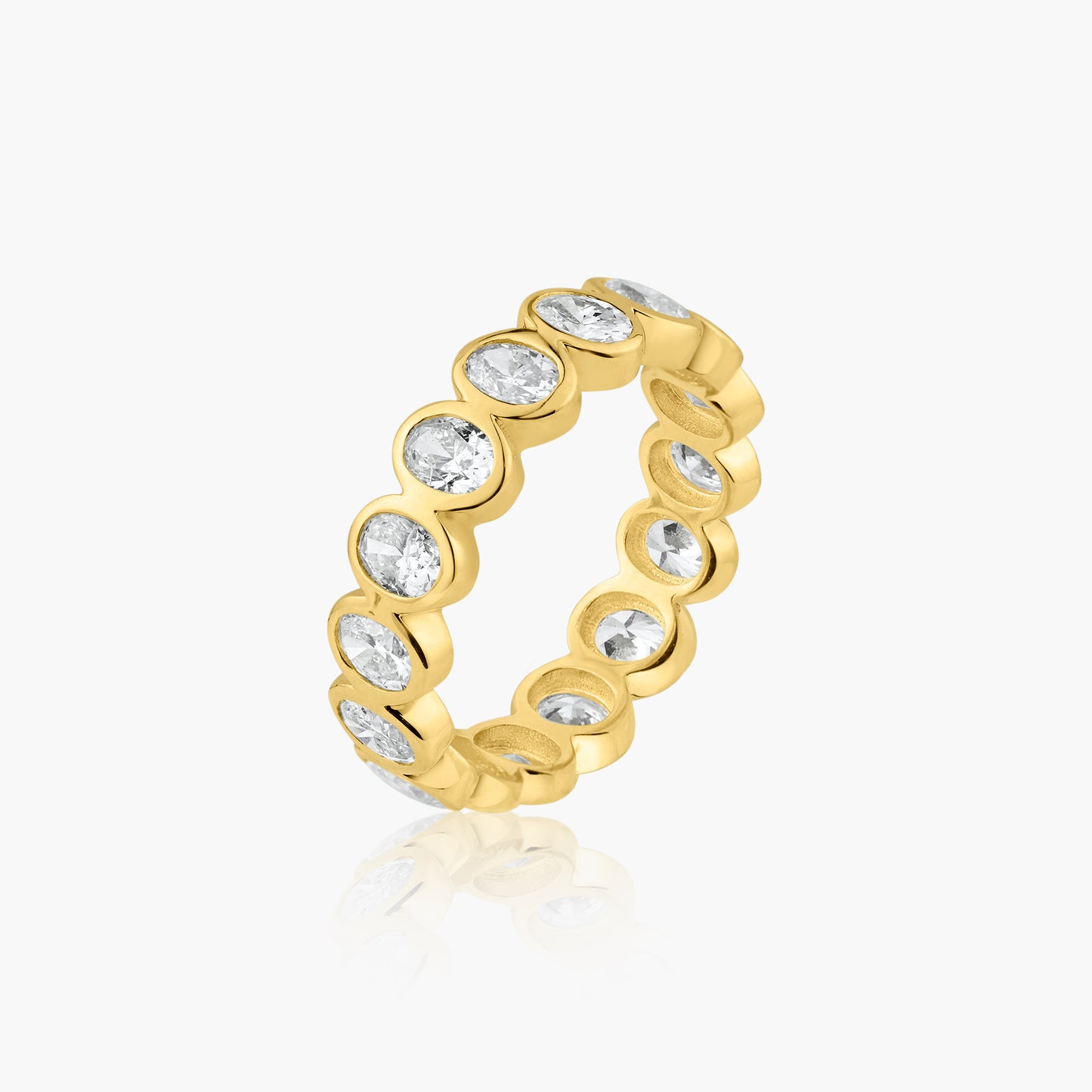 14K Yellow Gold Oval Bezel Eternity Band - R60649801