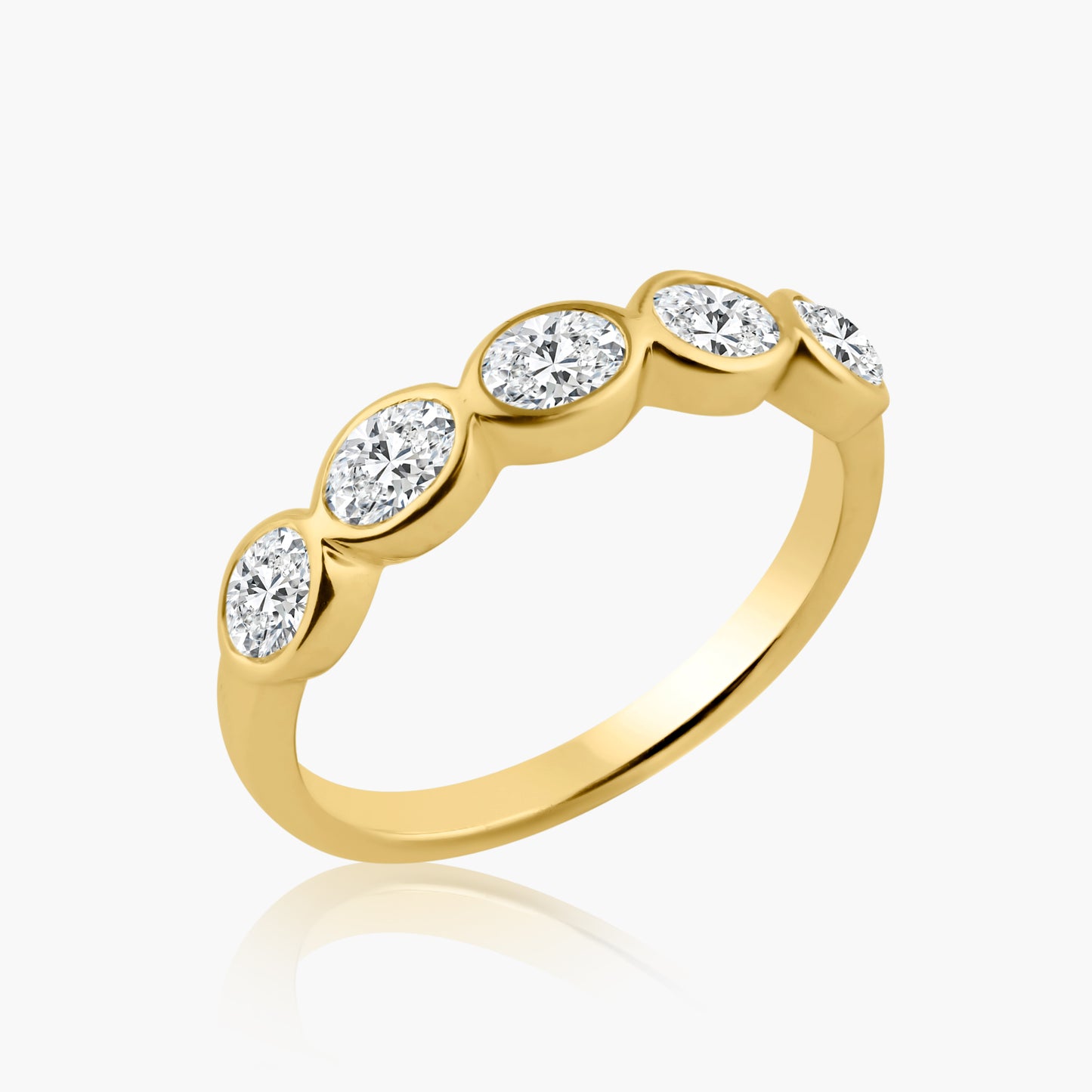 14K Yellow Gold Oval Bezel Band - R60649803