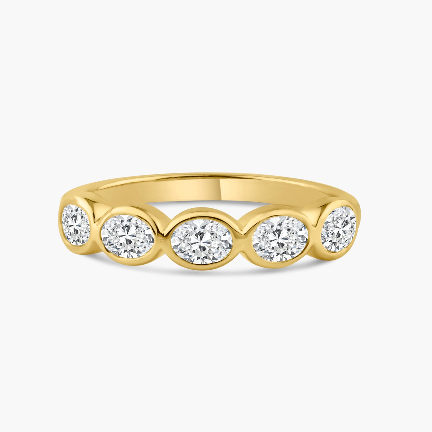 14K Yellow Gold Oval Bezel Band - R60649803