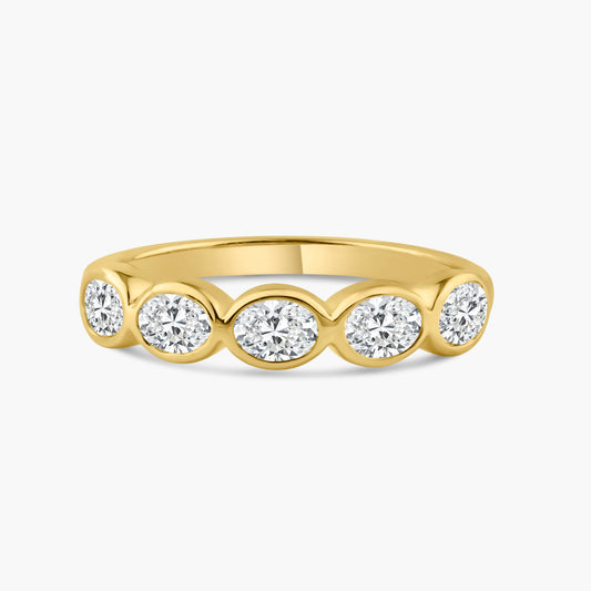 14K Yellow Gold Oval Bezel Band - R60649803