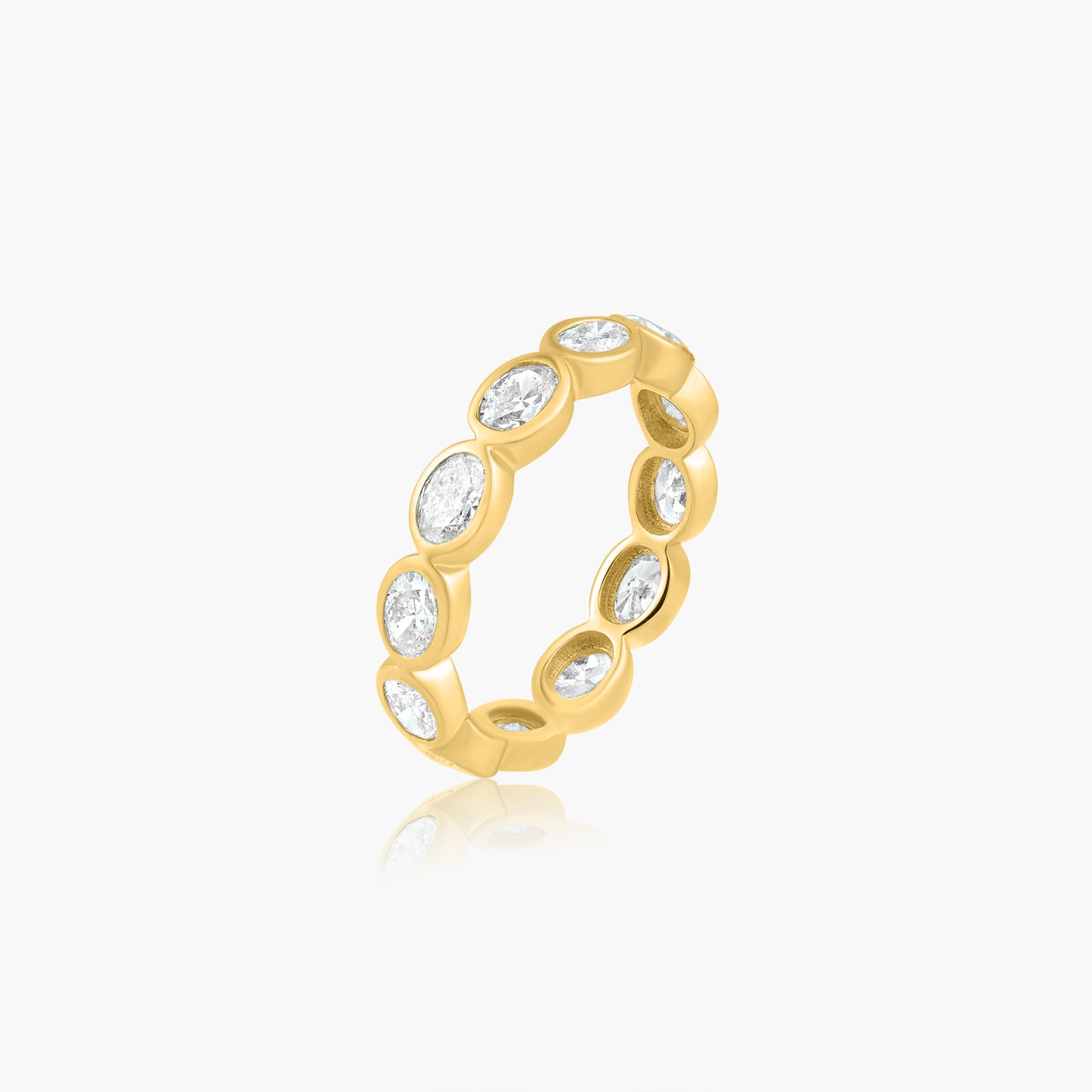 14K Yellow Gold Oval Bezel Eternity Band - R60649804