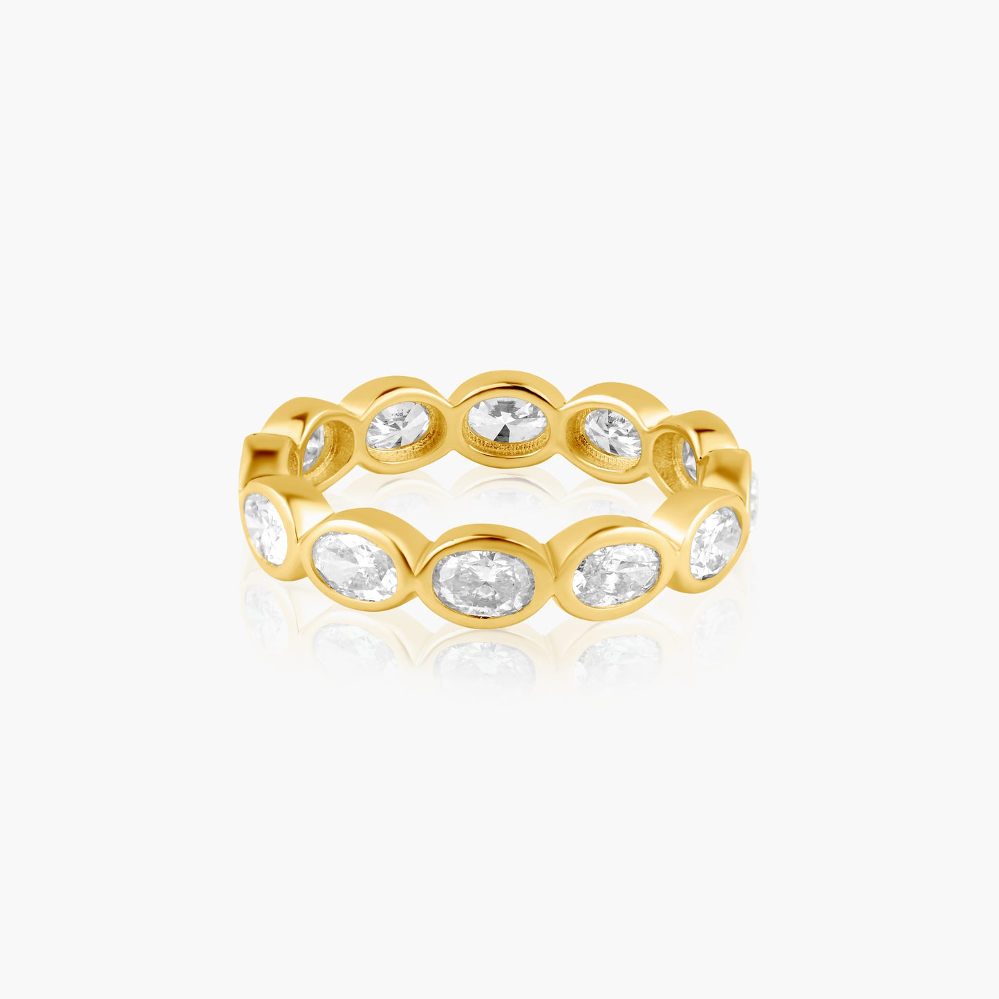 14K Yellow Gold Oval Bezel Eternity Band - R60649804